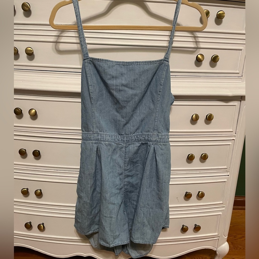 Hollister Light Blue Denim Romper